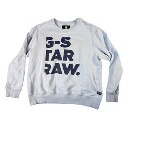 G-Star Raw Sweatshirt Men XXL Light Blue Excellent Bold GR R SW D21905-7809-599